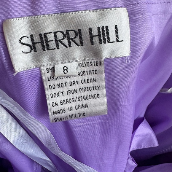 Sherri Hill Beaded Strapless Gown – Lavender Ruffle High-Low Prom/Pageant Dress - Picture 9 of 10